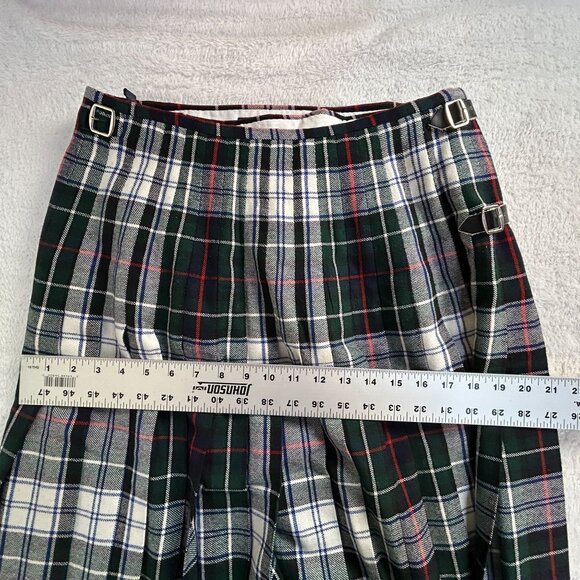 Vintage Geoffrey Tailor Highland Crafts Scottish Wool Plaid Pleated Maxi Skirt - Picture 6 of 7